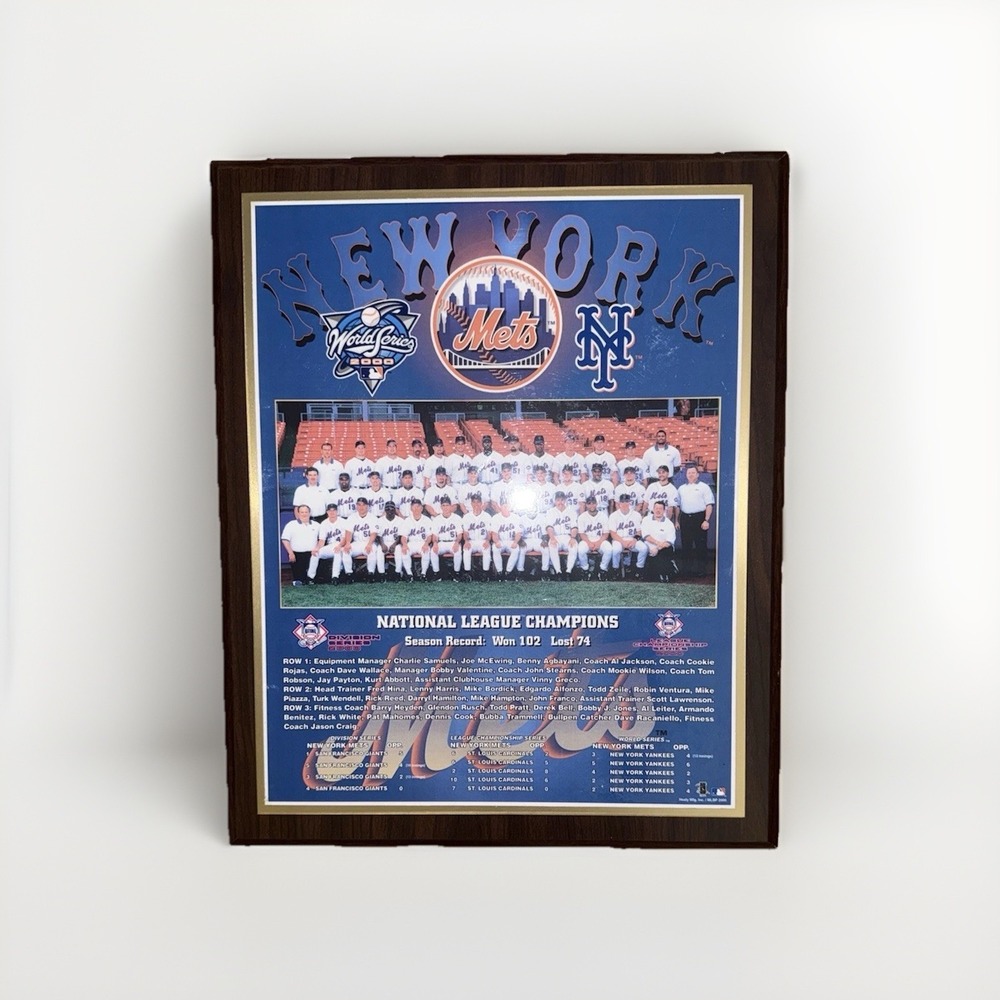 2000 New York Mets National League Champions 14" X 3" X 16  Plaque Piazza, Zeile